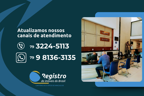  Mudança de números de telefone no Cartório 6º Ofício de Aracaju